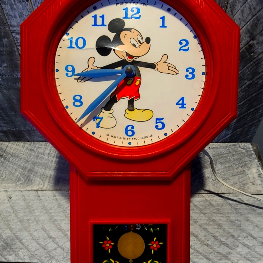 Vintage Mickey Mouse Phinney Walker Wall Clock